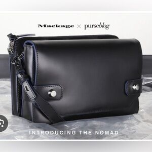 Mackage "Nomad" Convertible Shoulder Cross body, travel Bag Purse Black leather